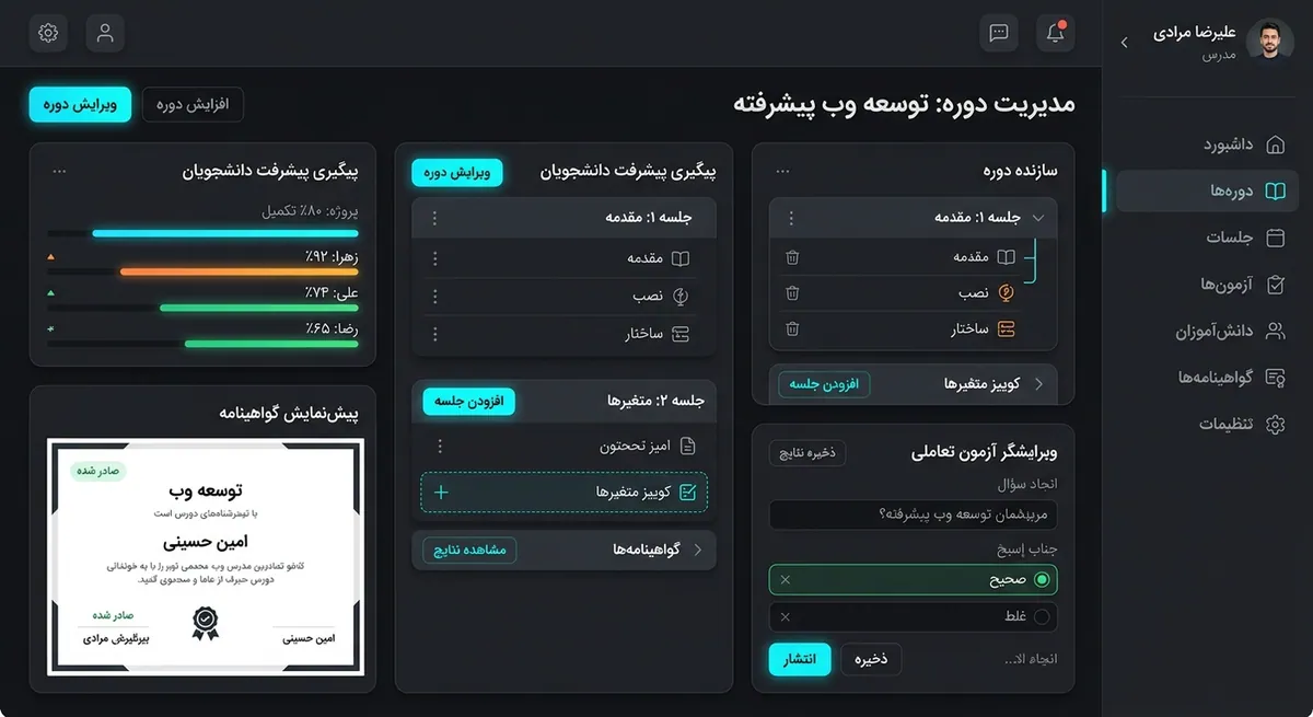 مدیریت بات و اکشن‌ها